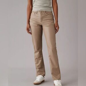 (#129) AMERICAN EAGLE Stretch Vegan Leather Super High-Waisted Straight Pant